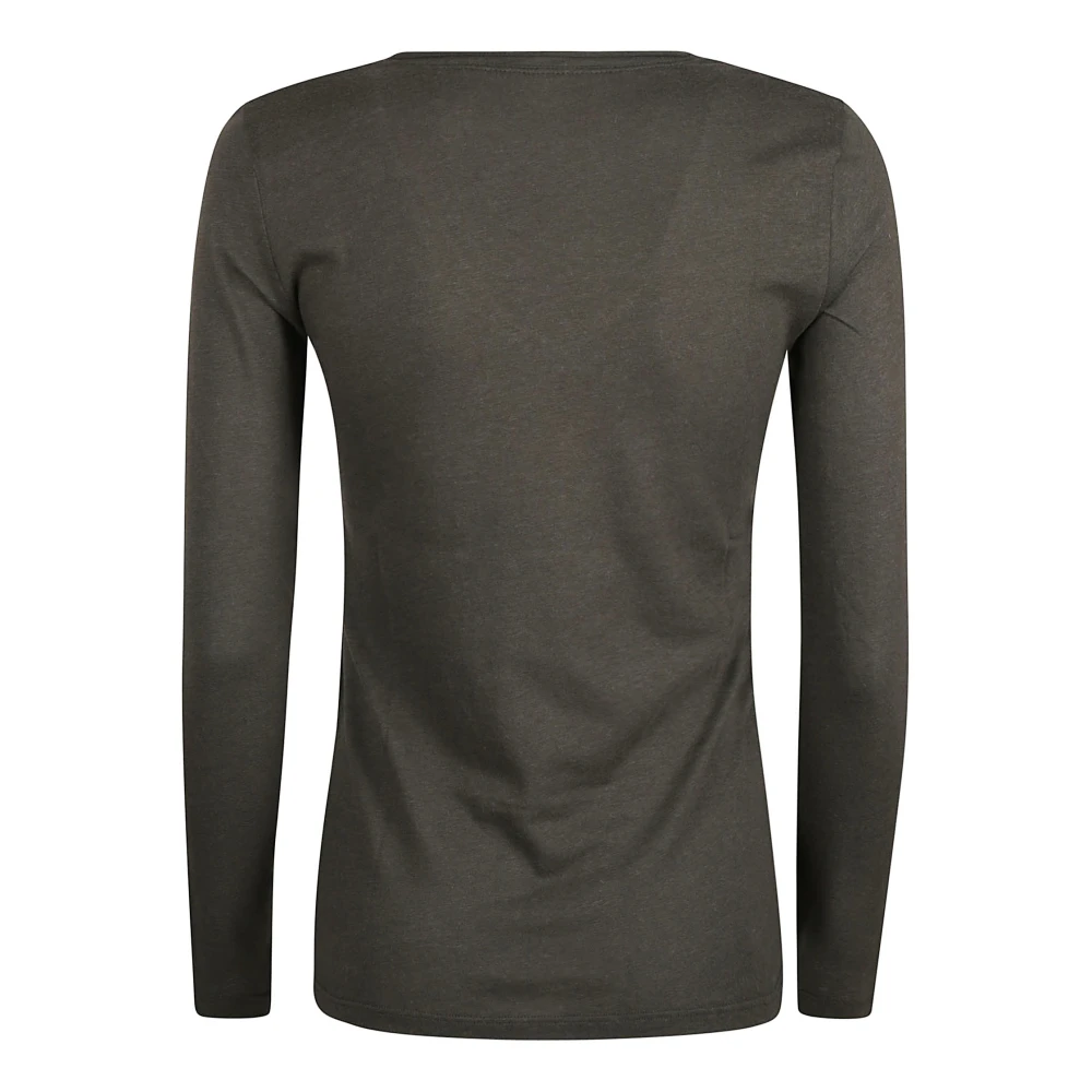 majestic filatures Militaire Stijl Katoen Kasjmier T-shirts Polos Green Dames