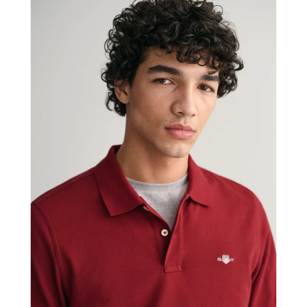 Gant Klassieke Shield Piqué Polo Shirt Red Heren