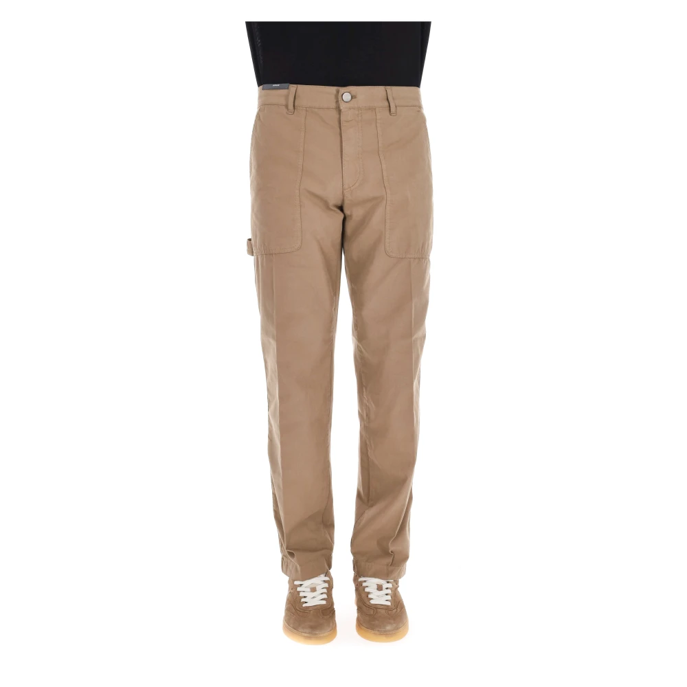 Pt Torino Men's Brown Straight Trousers - Straight Trousers - W33 - Trousers
