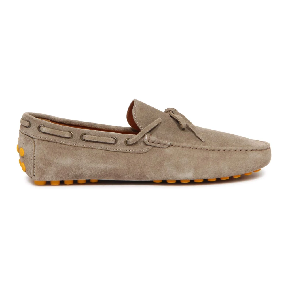 Doucal's Beige Loafers, Male, 10 Uk, Italian Suede Loafer Washed Yellow