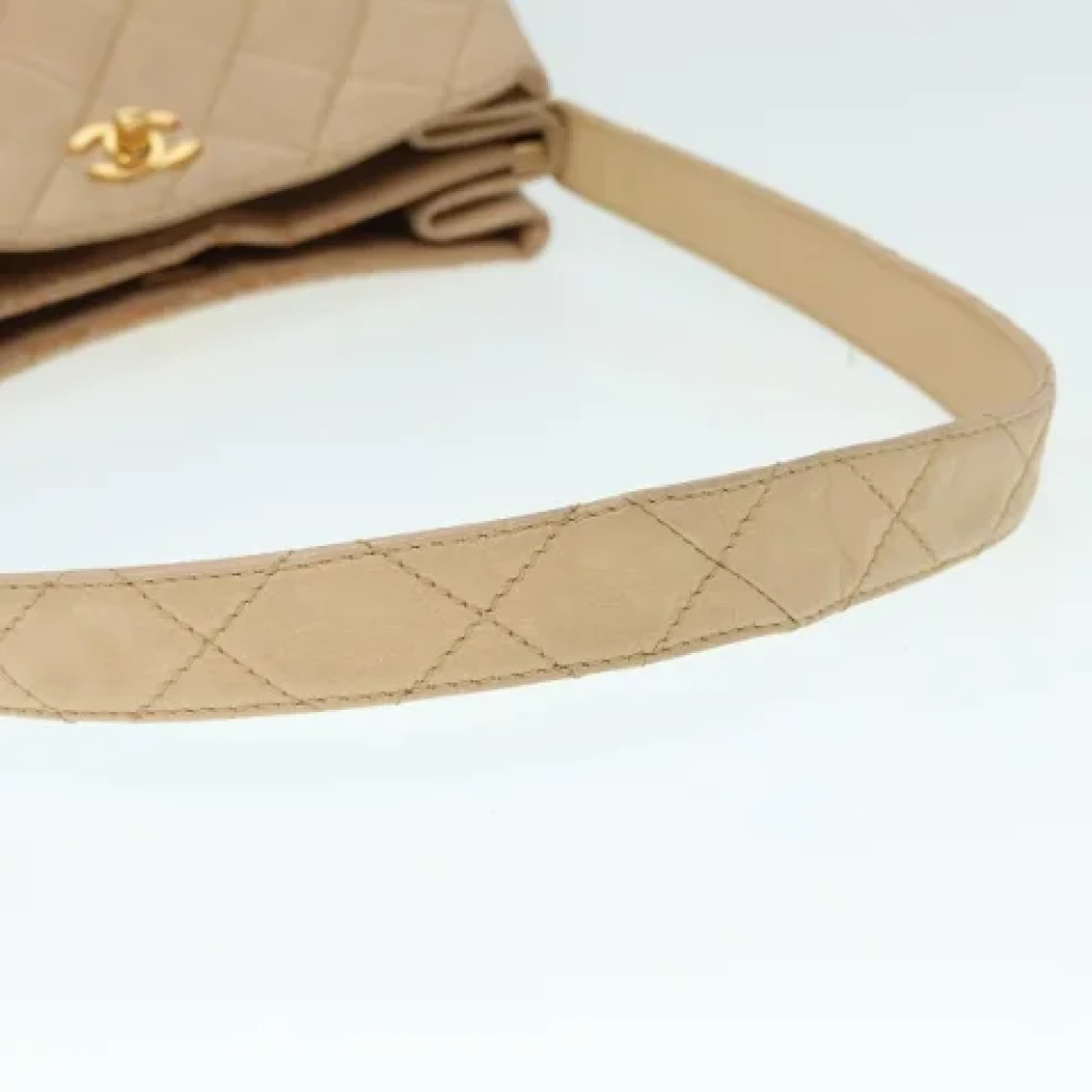 Chanel Vintage Pre-owned Leather shoulder-bags Beige Dames