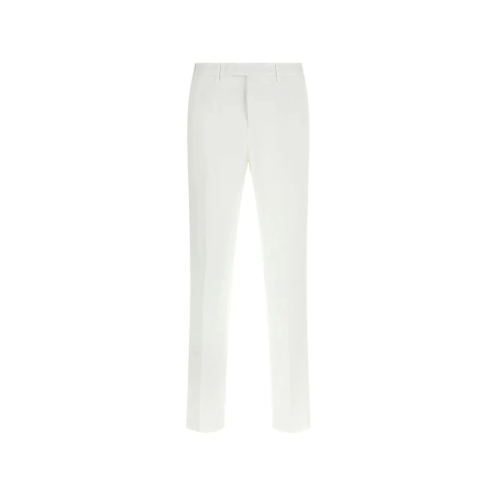 Pt Torino Men's White Slim-Fit Trousers