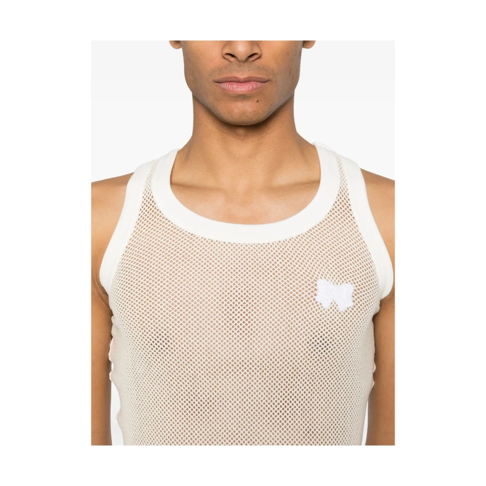 Magliano Mesh Crew Neck Sleeveless T-shirt Beige Heren