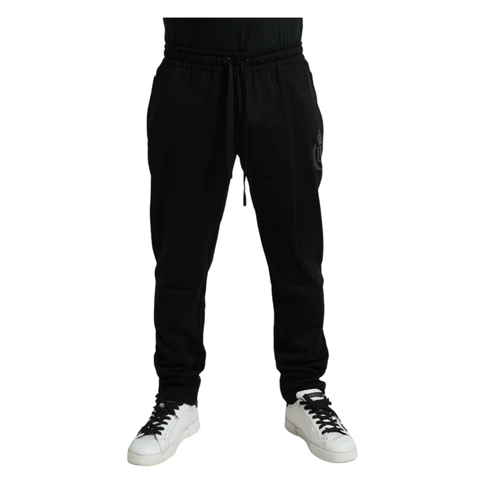 Dolce & Gabbana Men's Black Cotton Logo Jogger Joggers Trousers 2XL