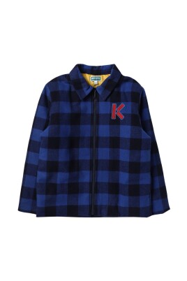 blue-checkered-shirt-with-logo-patch