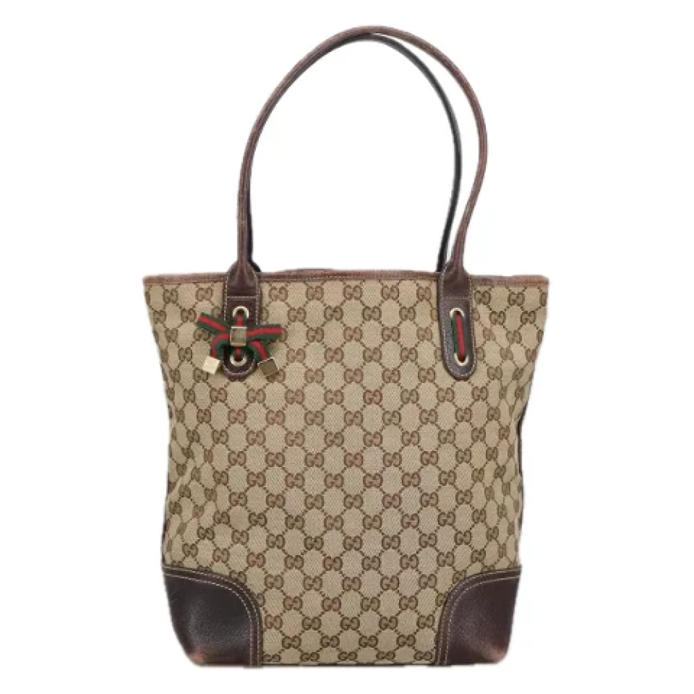 Gucci Vintage Pre-owned Canvas gucci-bags Beige Dames