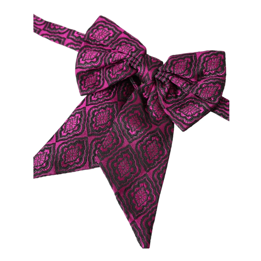 Dolce & Gabbana Paarse Zijden Strikdas Purple Heren