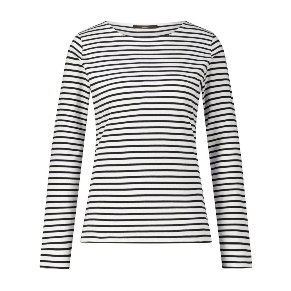 Windsor Gestreept shirt met lange mouwen White Dames