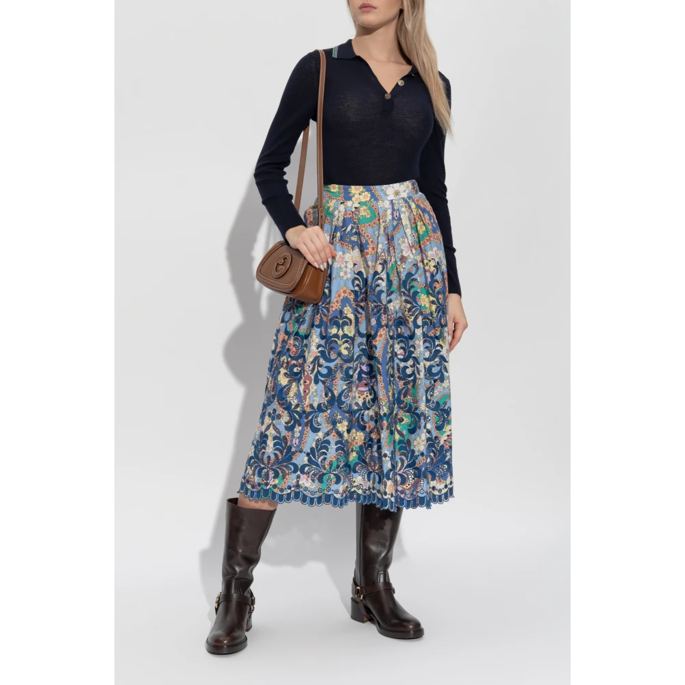 ETRO Geplooide rok met zakken Blue Dames