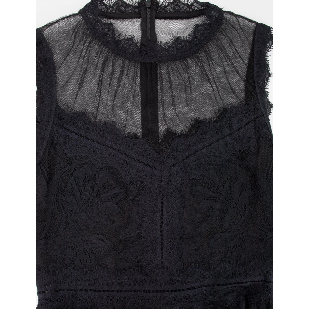 Ermanno Scervino Lange Jurk met Kant en Tule Black Dames
