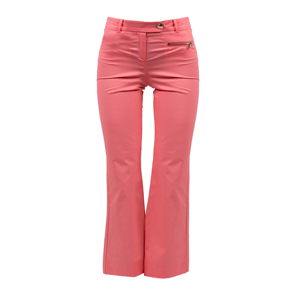 Patrizia Pepe Vrouw Roze Low Rise Cropped Broek
