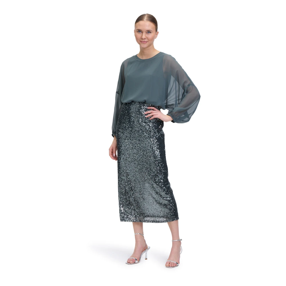 Vera Mont Elegante Oversized Blouse met Ronde Hals Gray Dames