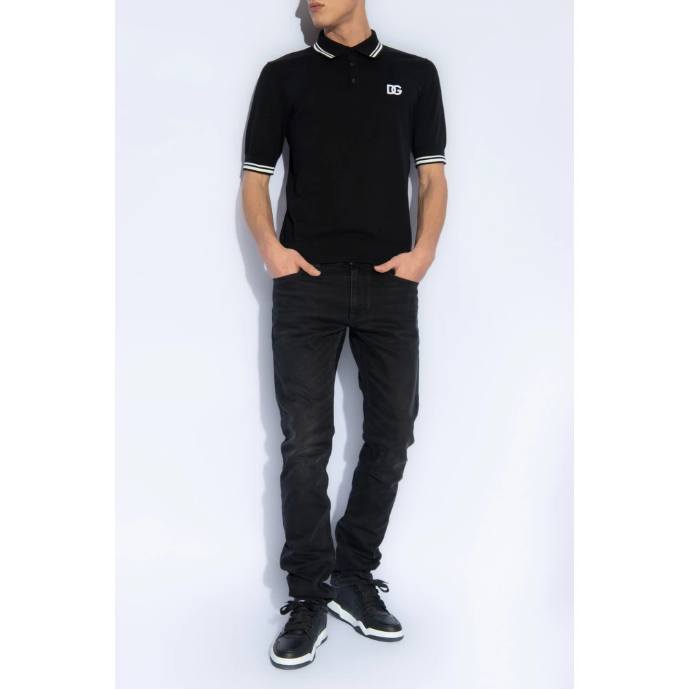 Dolce & Gabbana Katoenen poloshirt Black Heren