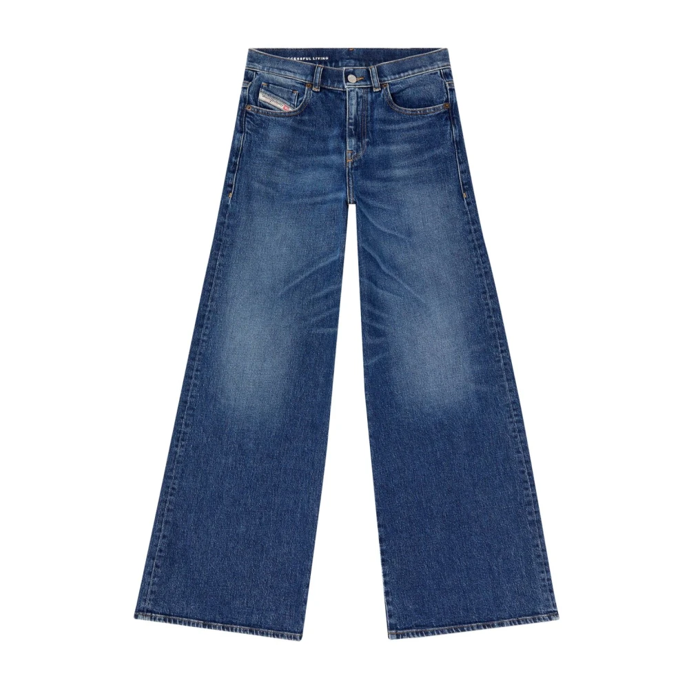 Diesel 1978 D-Akemi Flared Jeans - Female - Wide Jeans - Blue - W24 - Jeans