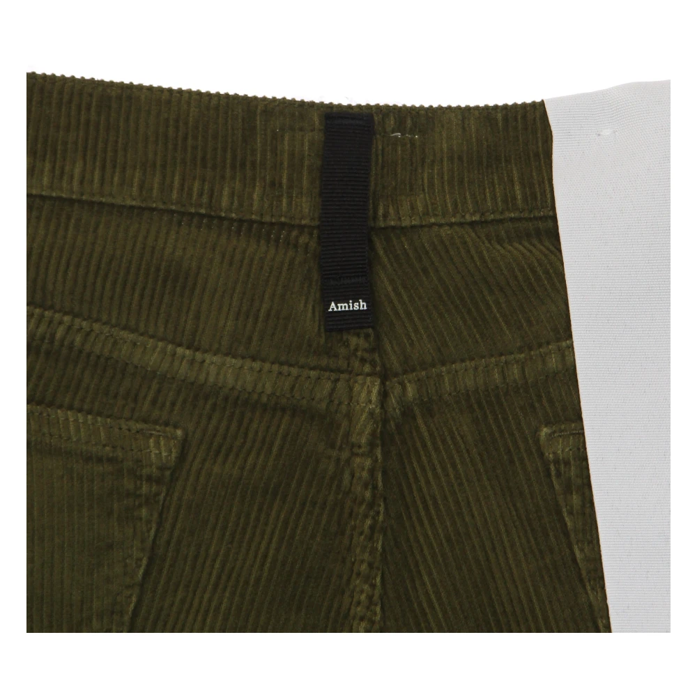 Amish Army Green Velvet Lange Broek Green Heren