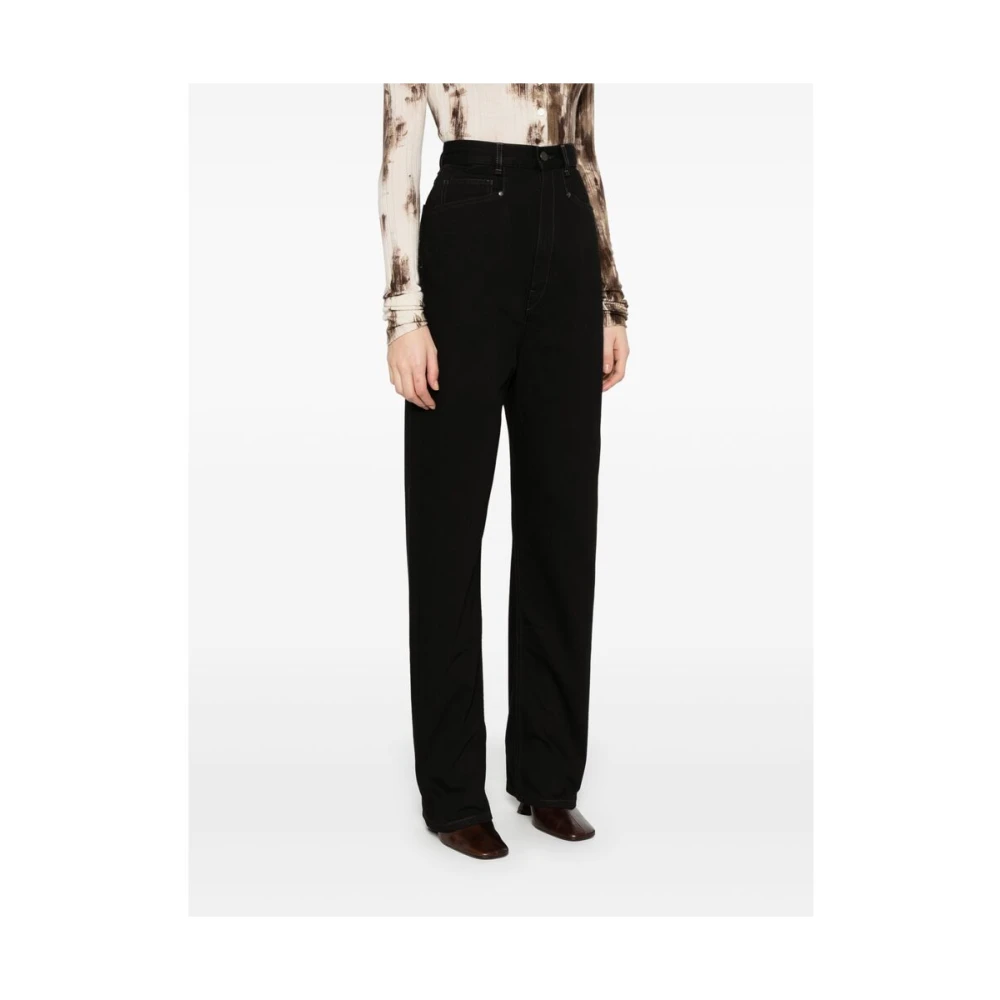 Lemaire Zwarte klassieke vijf-pocket broek Black Dames