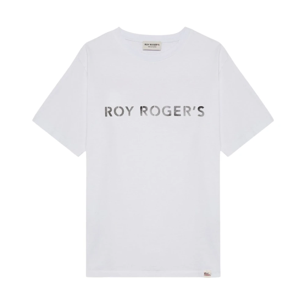 Roy Roger's Stencil Logo Katoenen T-shirt White Heren