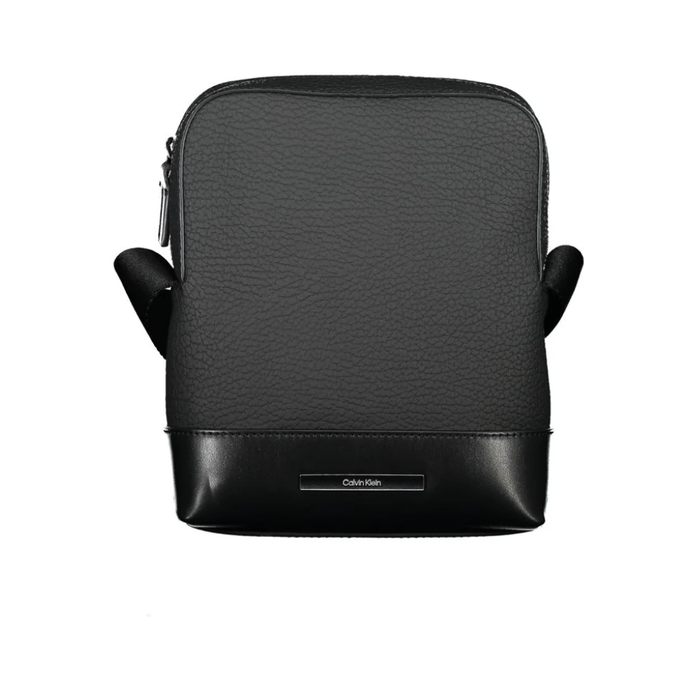Calvin Klein Mannelijk Zwart Elegante Schoudertas Met Contrasterende Details