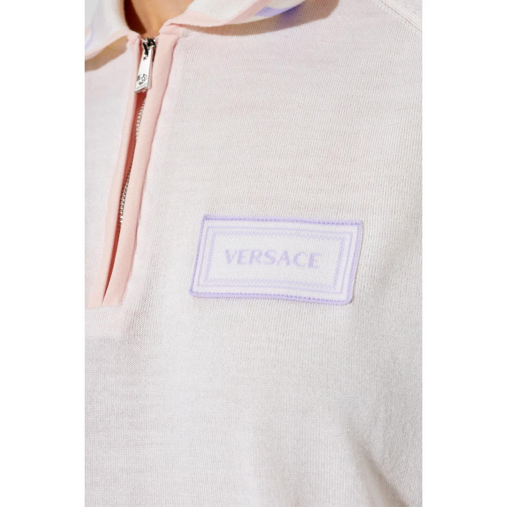 Versace Polo met logo Beige Dames