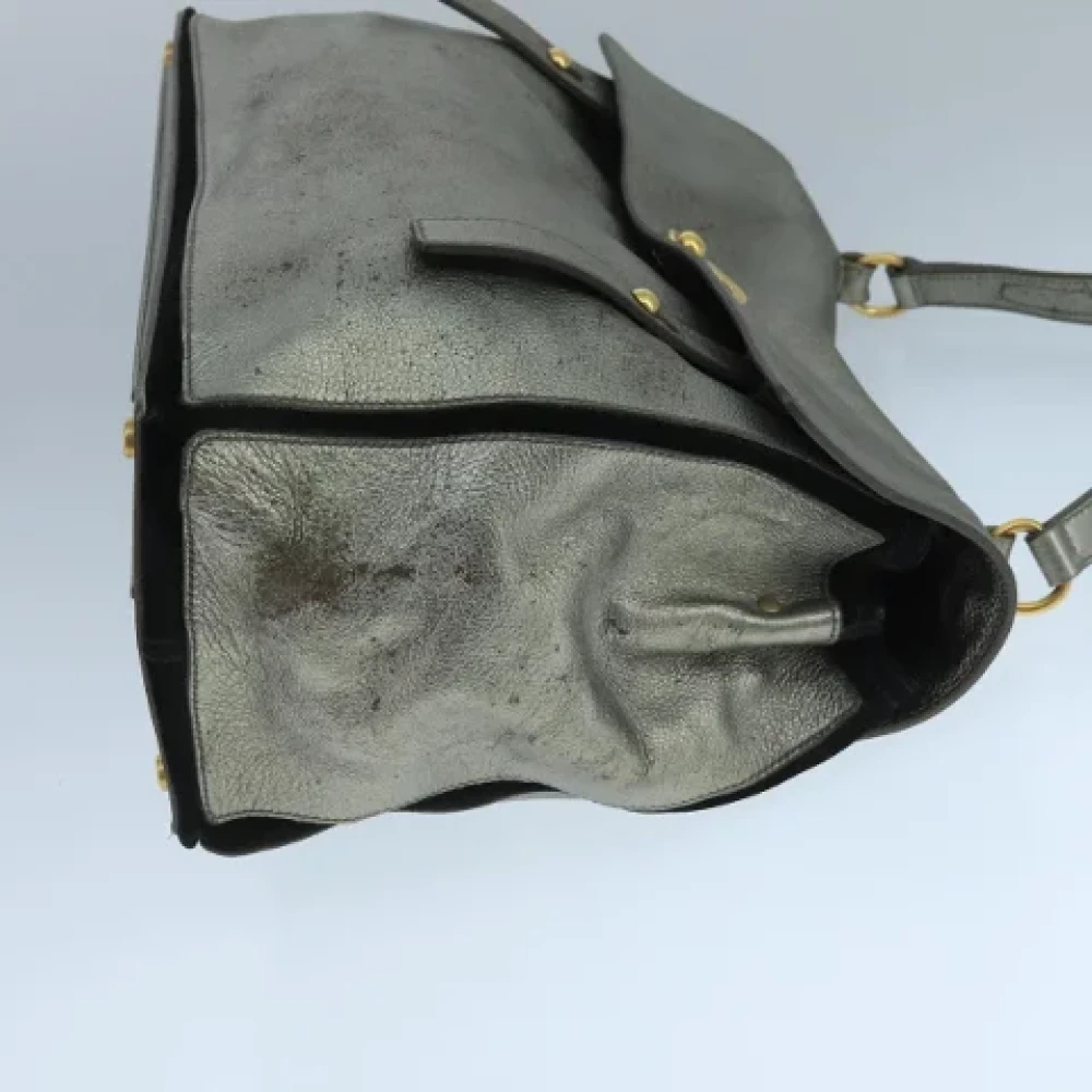 Saint Laurent Vintage Pre-owned Leather handbags Gray Dames