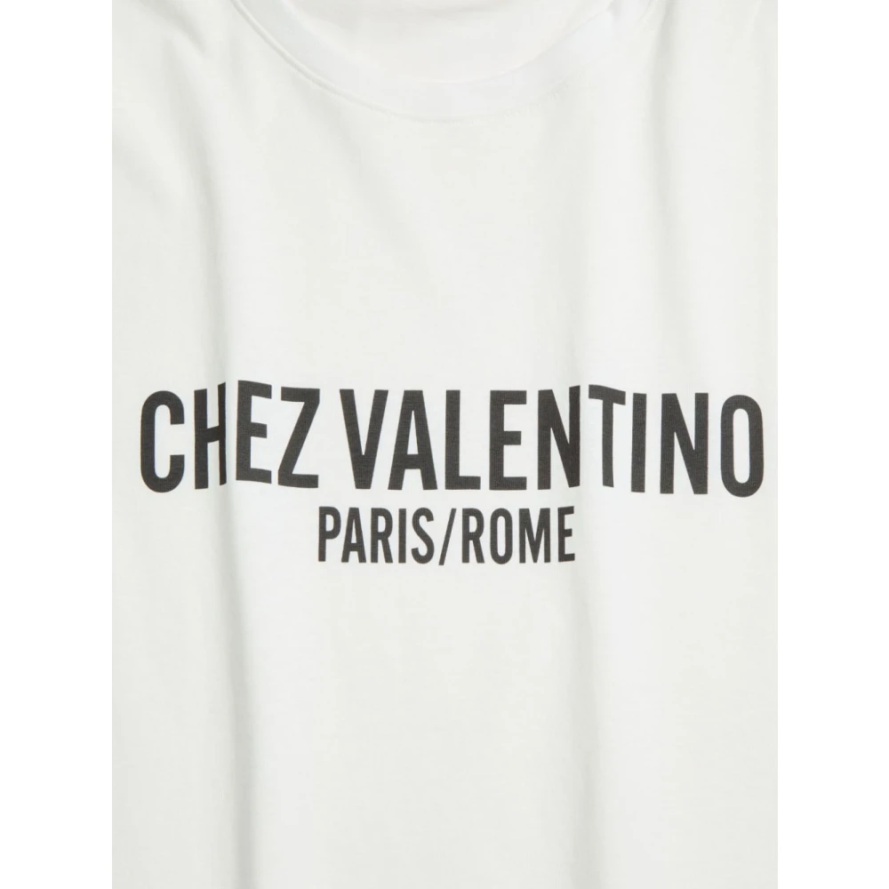 Valentino Wit Katoenen Slogan Print T-shirt White Dames