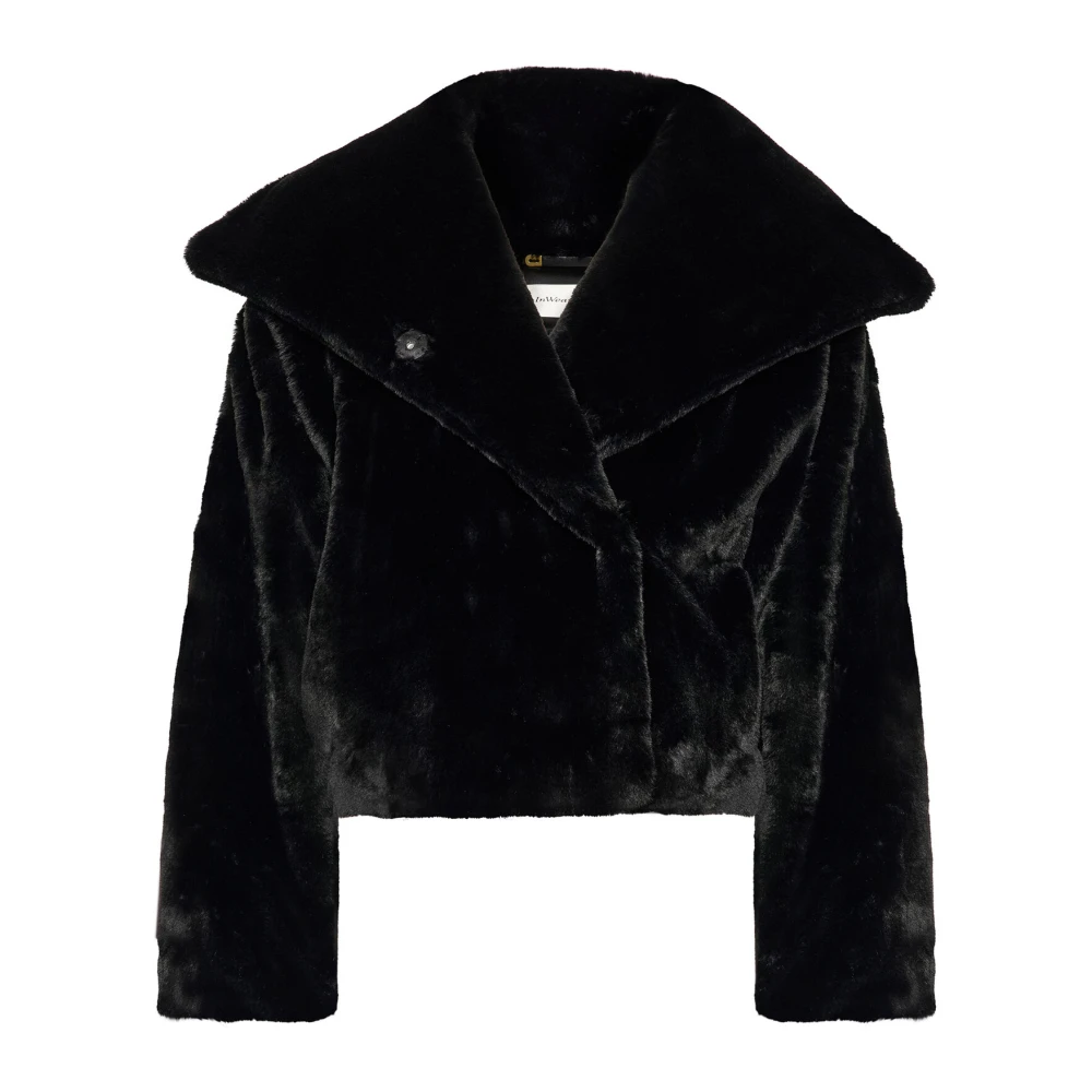 InWear Faux Fur Jas Black Dames