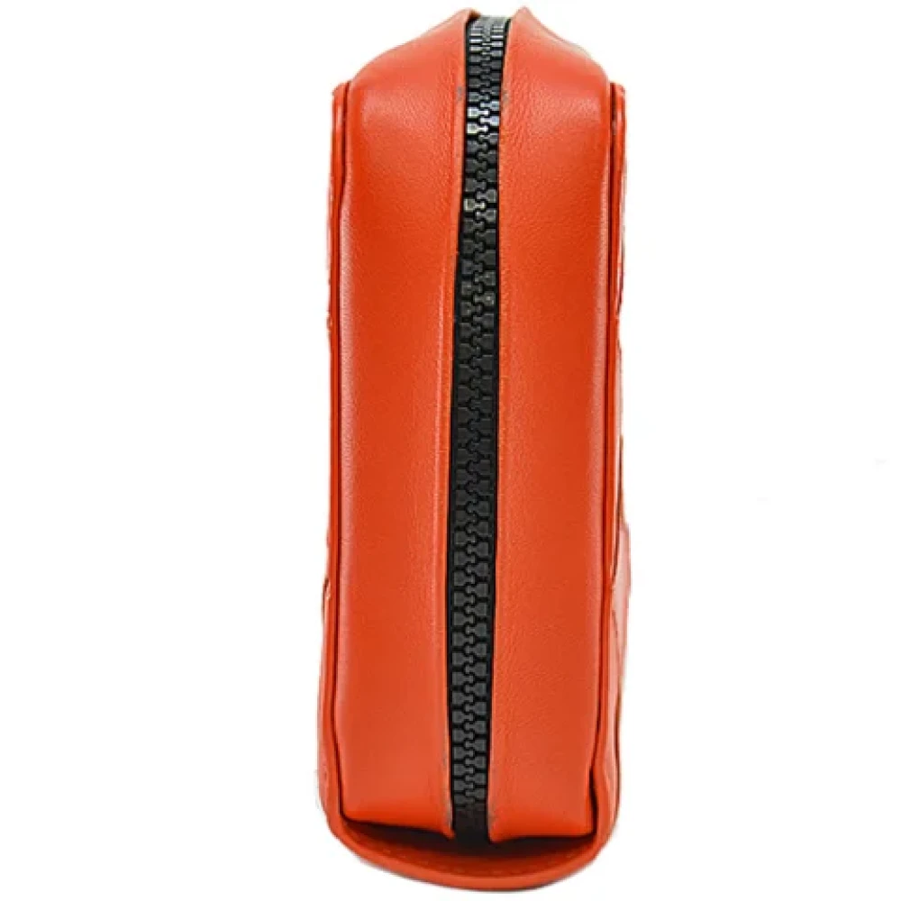 Bottega Veneta Vintage Pre-owned Leather clutches Orange Dames