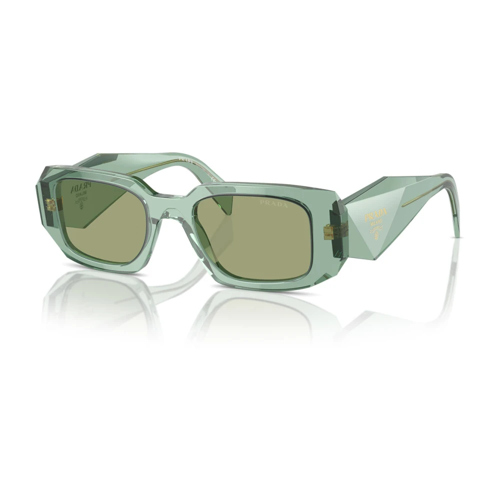 Prada Woman Sunglass PR 17WS - Frame color: Transparent Sage, Lens color: Green Mirror Internal Silver - Image 4