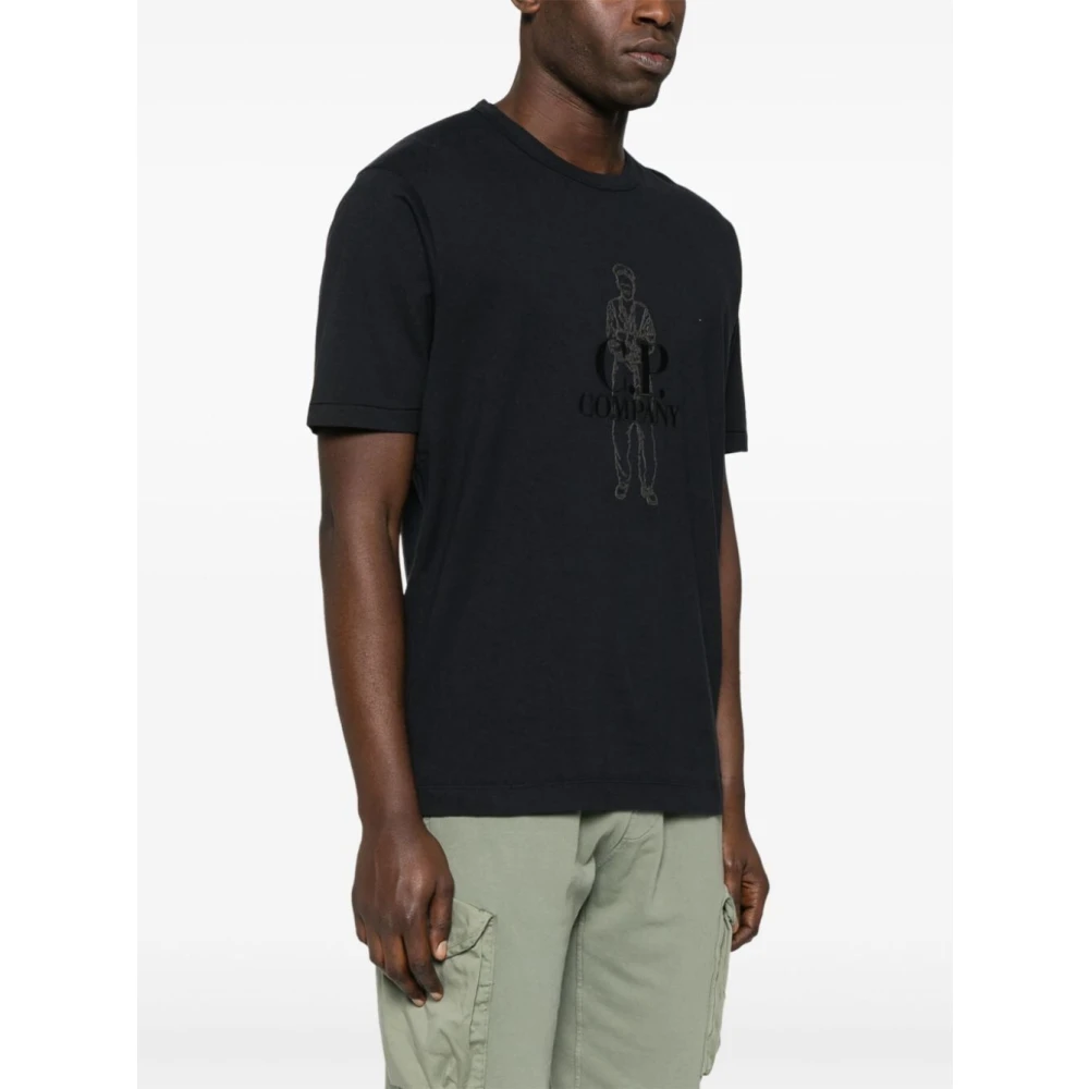 C.P. Company Blauw Katoenen T-Shirt Blue Heren