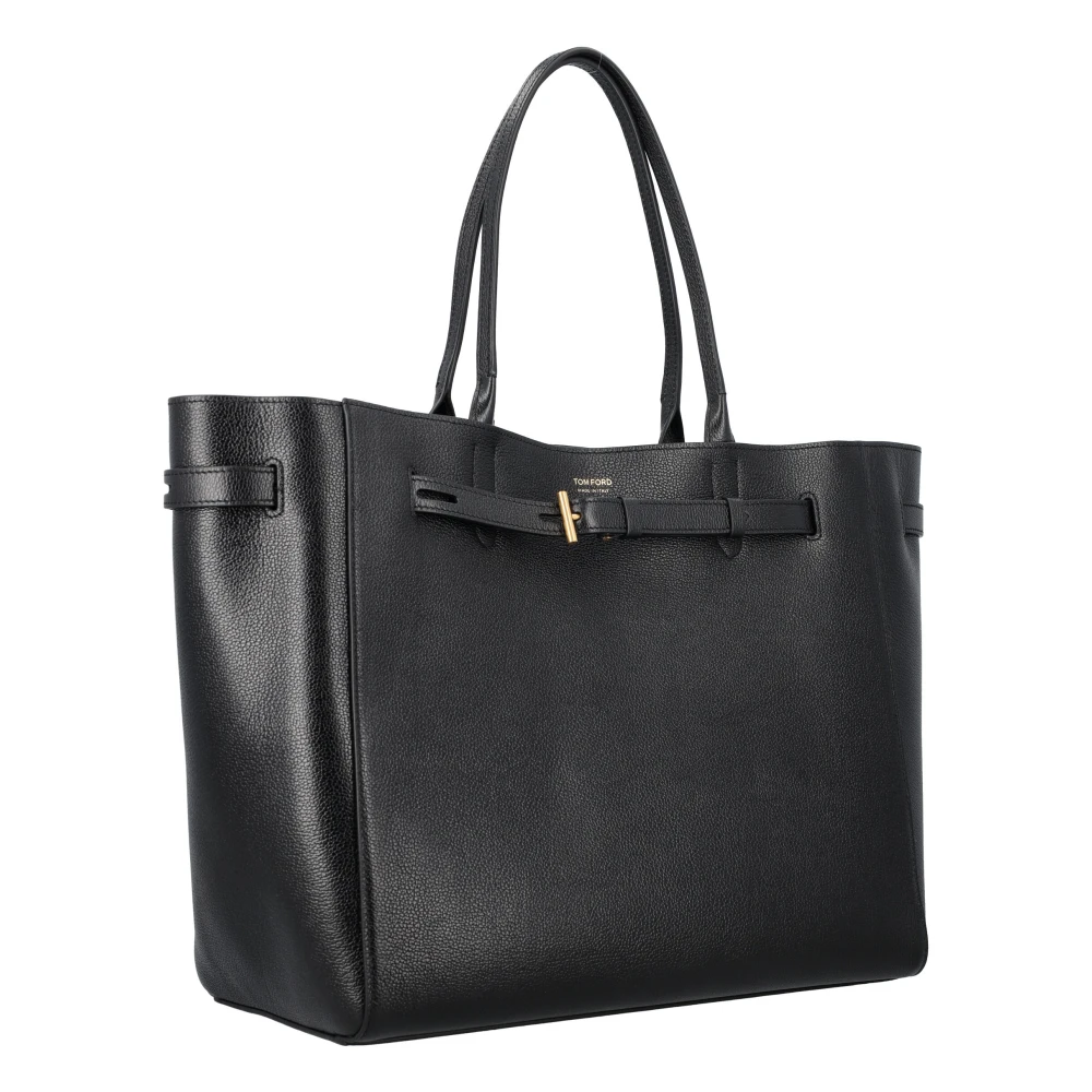 Tom Ford Zwarte Leren Tote Tas Black Dames