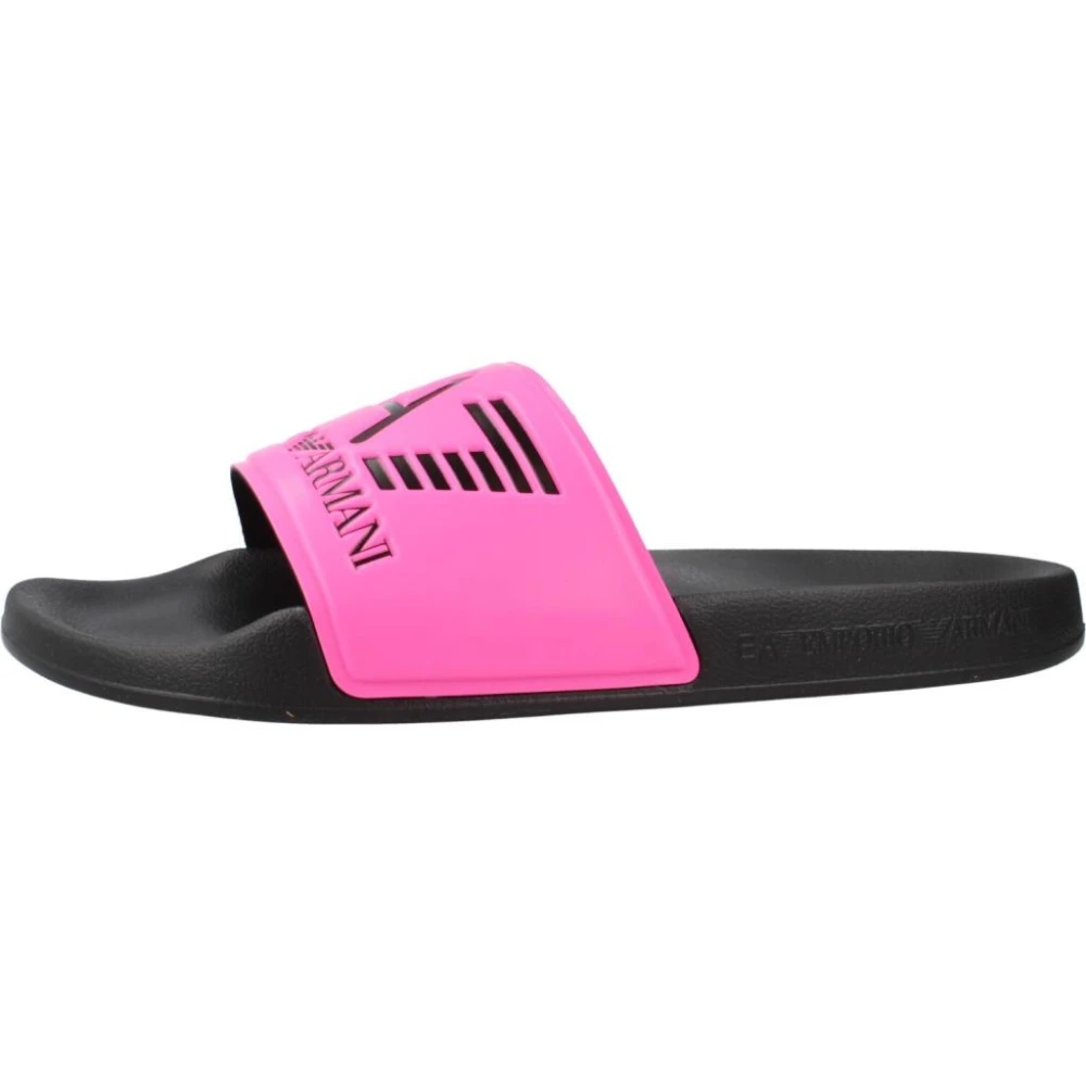 Emporio Armani Ea7 Men's Pink Logo Slides