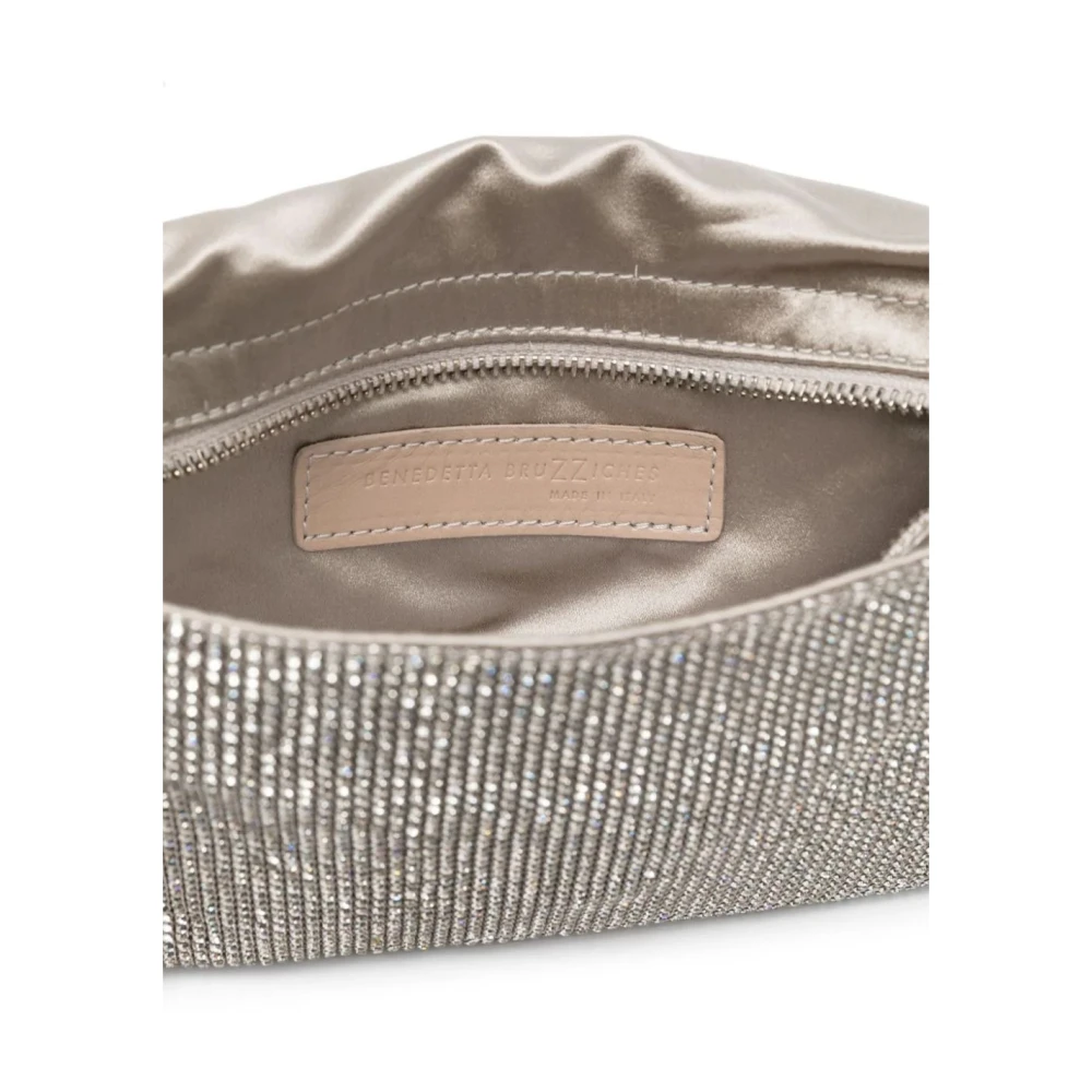 Benedetta Bruzziches Kristal Zilver Mesh Schoudertas Gray Dames