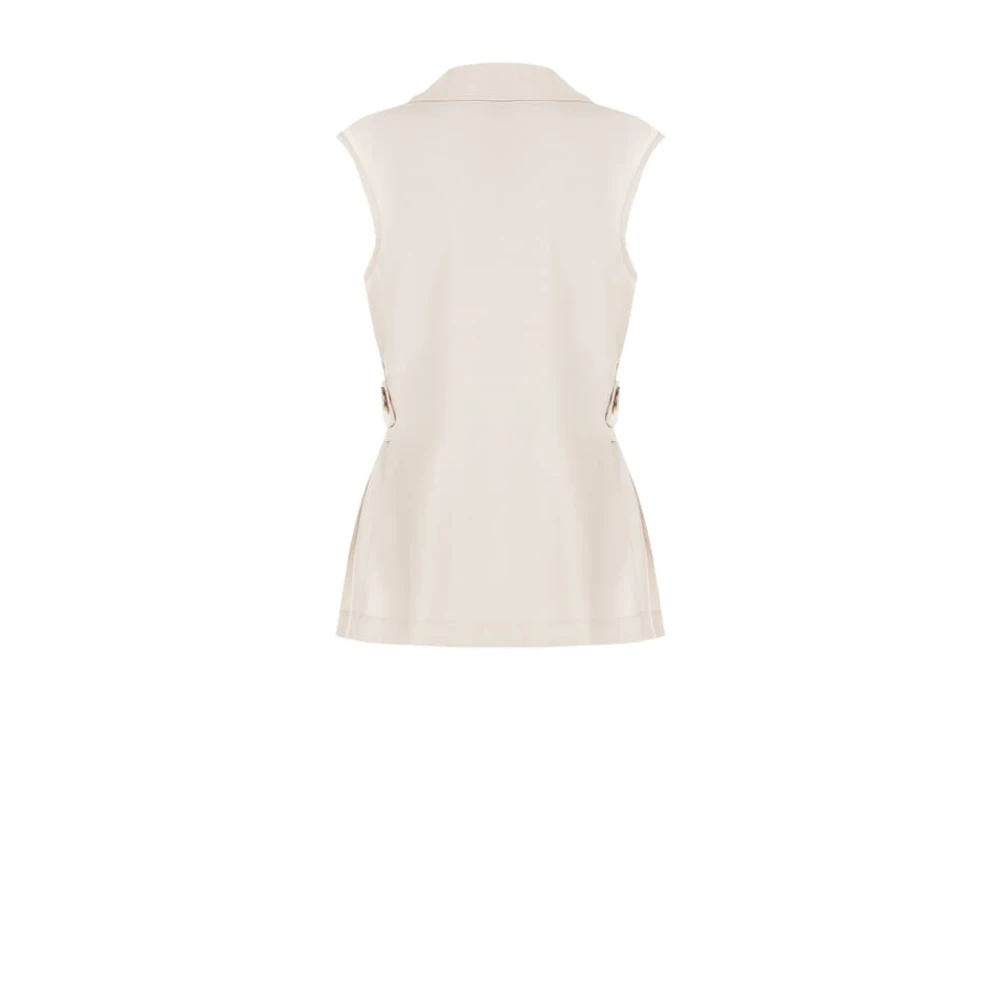 RINASCIMENTO Mouwloos Vest met V-hals White Dames