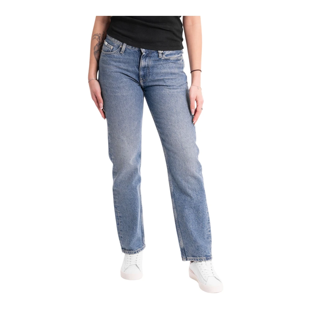 Calvin Klein Jeans Laagbouw Straight Jeans Blue Dames