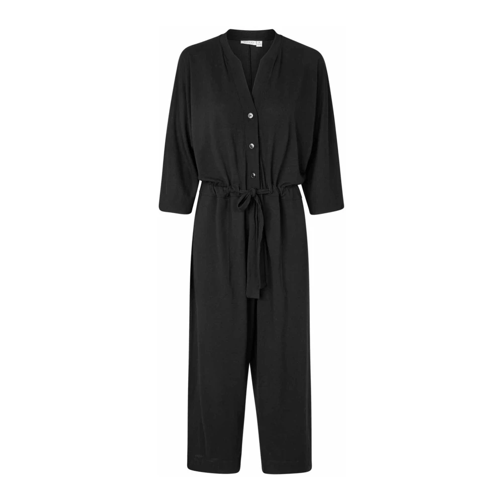 Masai Zwarte Jumpsuit met 3 4 Mouwen Black Dames
