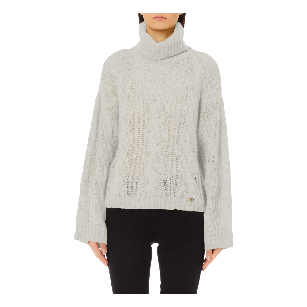 Liu Jo Gesloten Gebreide Trui Gray Dames