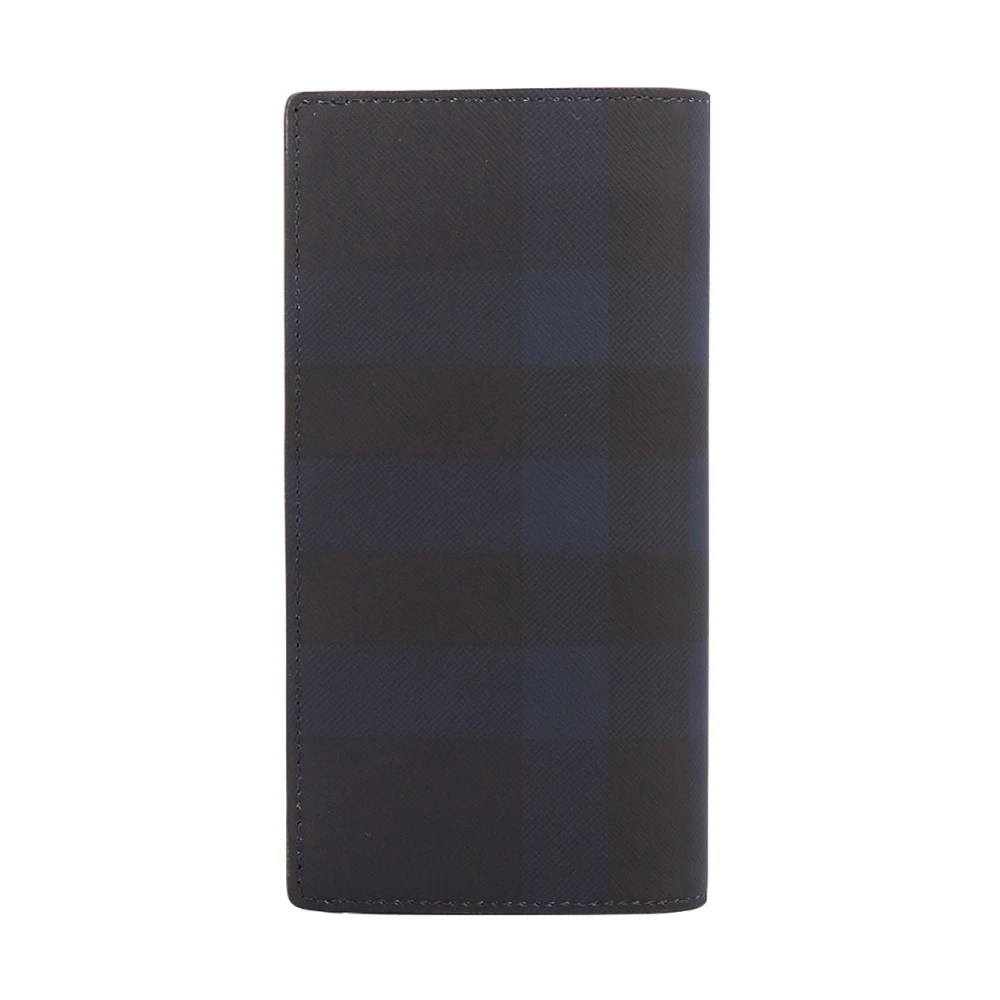 Burberry Check Coated Canvas Portemonnee Blue Heren