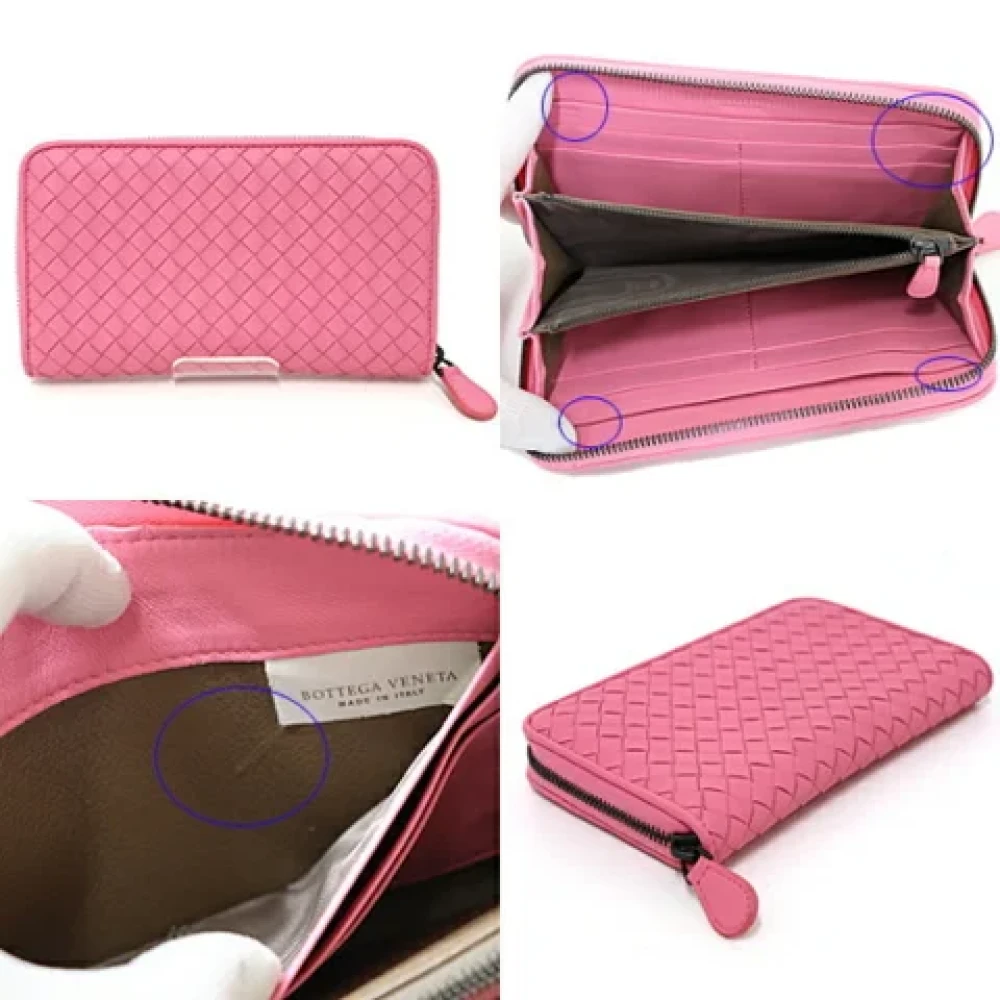Bottega Veneta Vintage Pre-owned Leather wallets Pink Dames