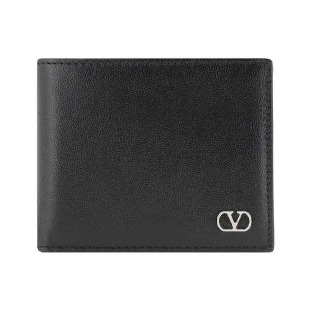 Valentino Garavani Stijlvolle leren portemonnee met logo Black Heren