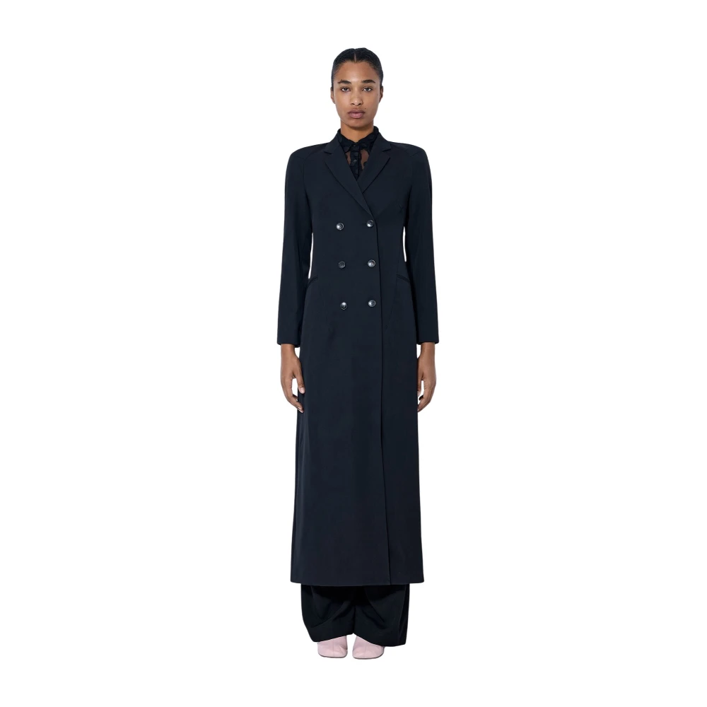 Dries Van Noten Ronna Double-Breasted Wool Coat - Woman Coats Black Fr - 36 - Immagine 3