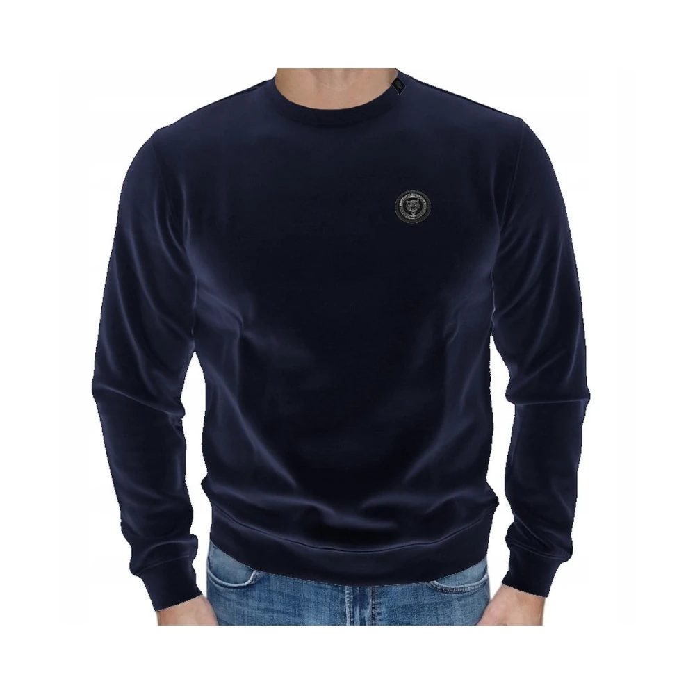 Plein Sport Heren Crewneck Sweatshirt Logo Print Blue Heren