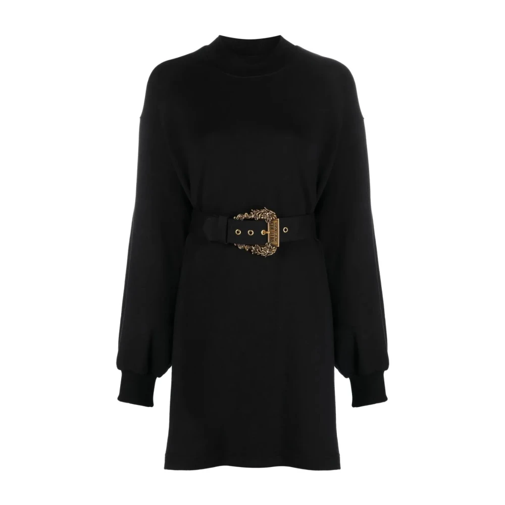 Versace Jeans Couture Women's Black Baroque Buckle Sweatshirt Dress