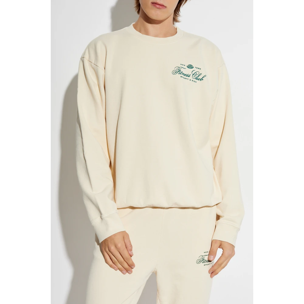 Sporty & Rich Sweatshirt uit de Fitness World collectie Beige Unisex