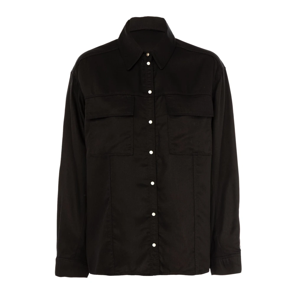 PATRIZIA PEPE Zwarte Damesblouse Outlet Prijs Black Dames