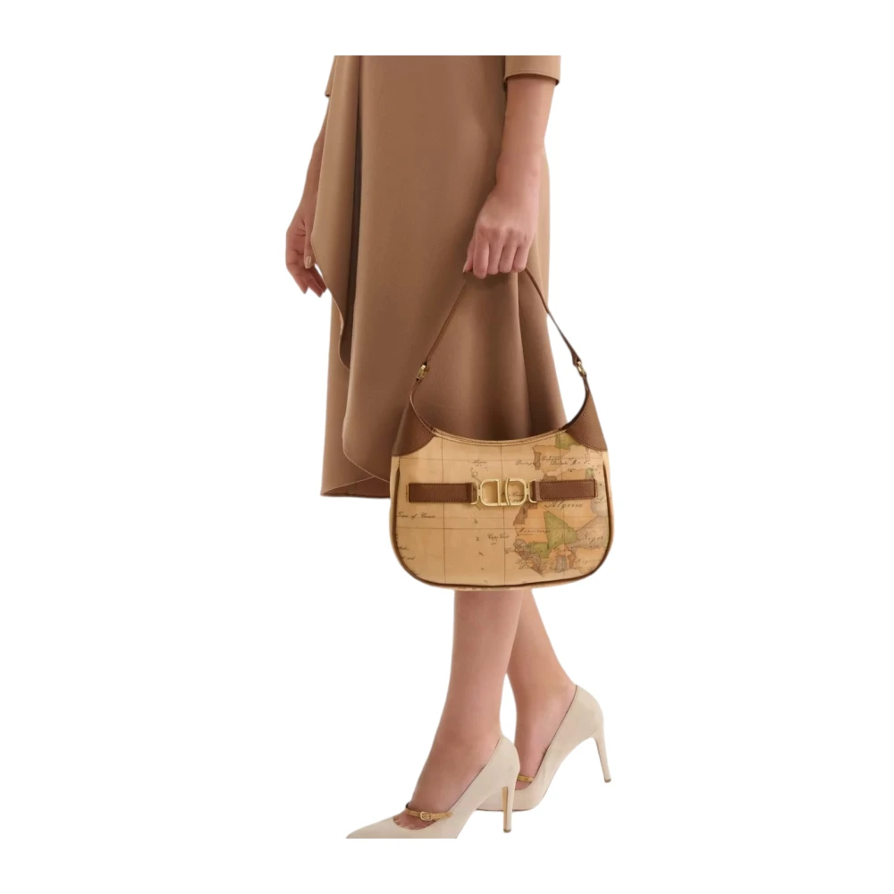 Alviero Martini 1a Classe Moderne 3D Geo Schoudertas Brown Dames