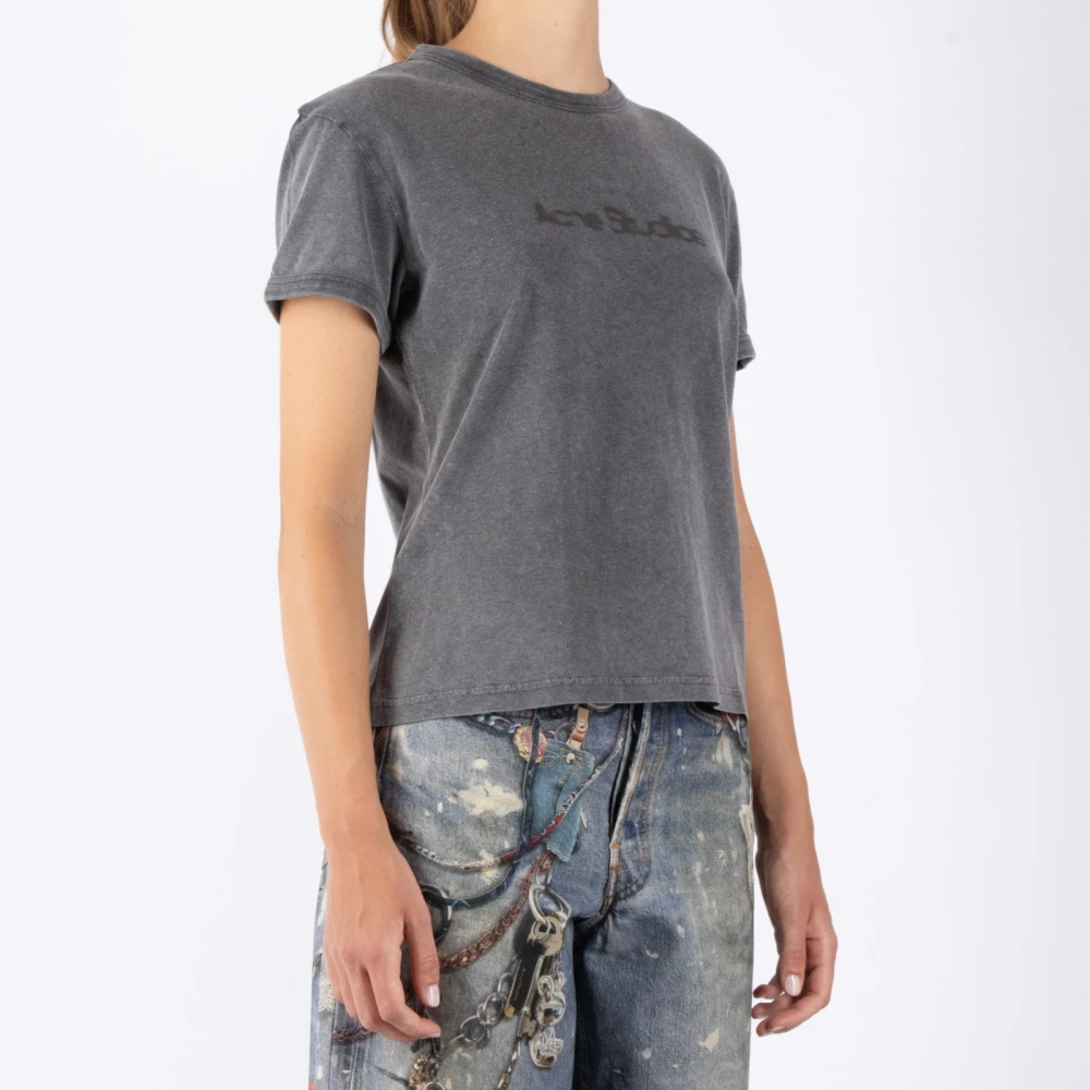Acne Studios Grijze Katoenen T-Shirt Cl0302 Gray Dames