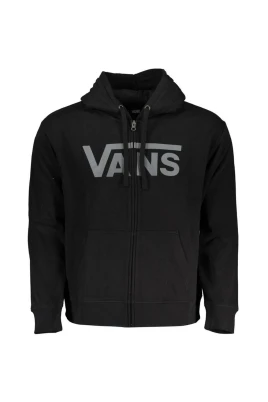 Svart Zip Hoodie med Snygg Print