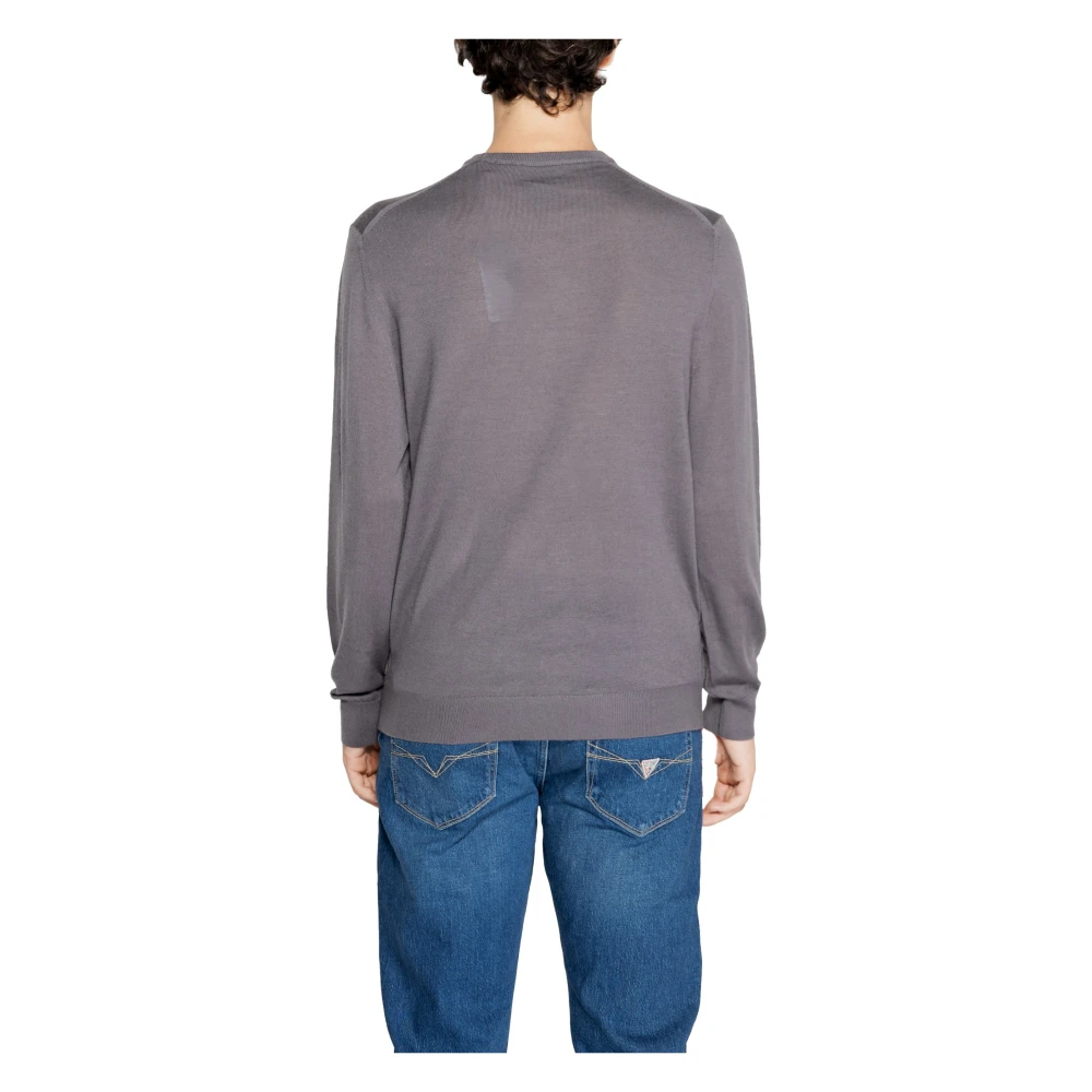 Armani Exchange Grijze Gebreide Ronde Hals Trui Gray Heren