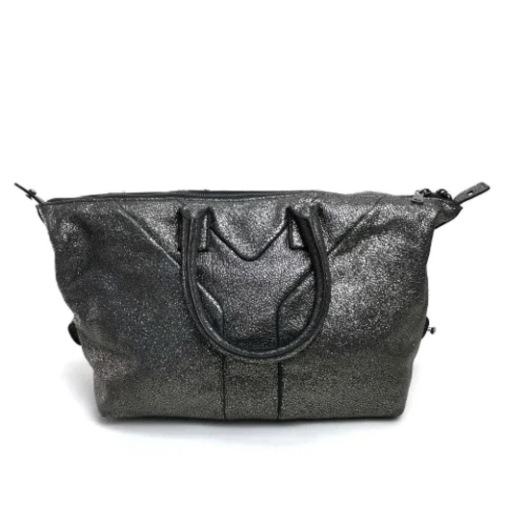Yves Saint Laurent Vintage Pre-owned Leather handbags Gray Dames
