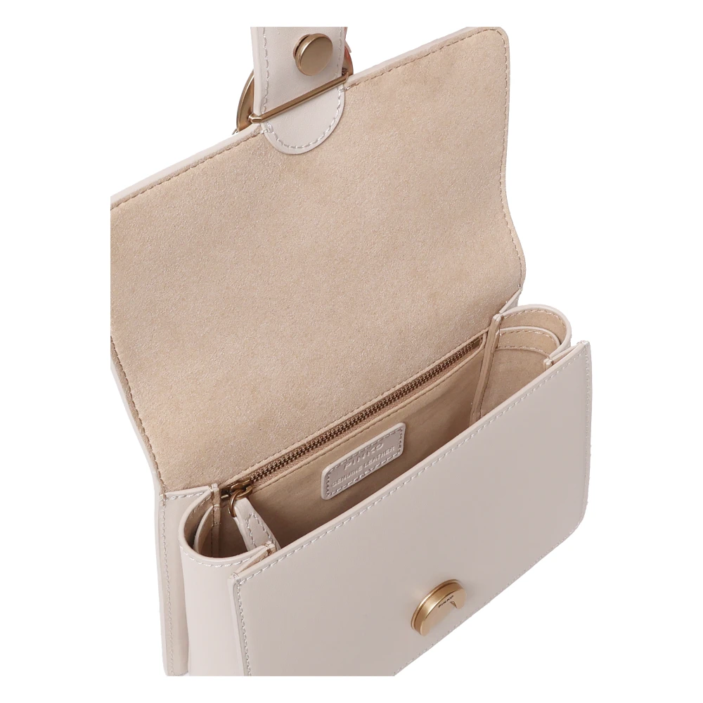 pinko Love One Leren Handtas Beige Dames